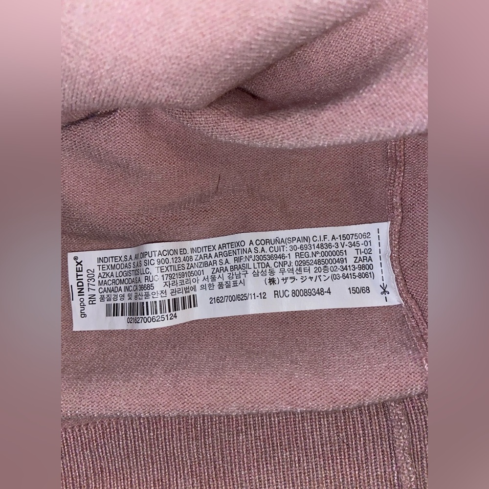 Zara Girls Lightweight cross bottom Crewneck Sweater - Size 11-12 years. - Picture 6 of 6